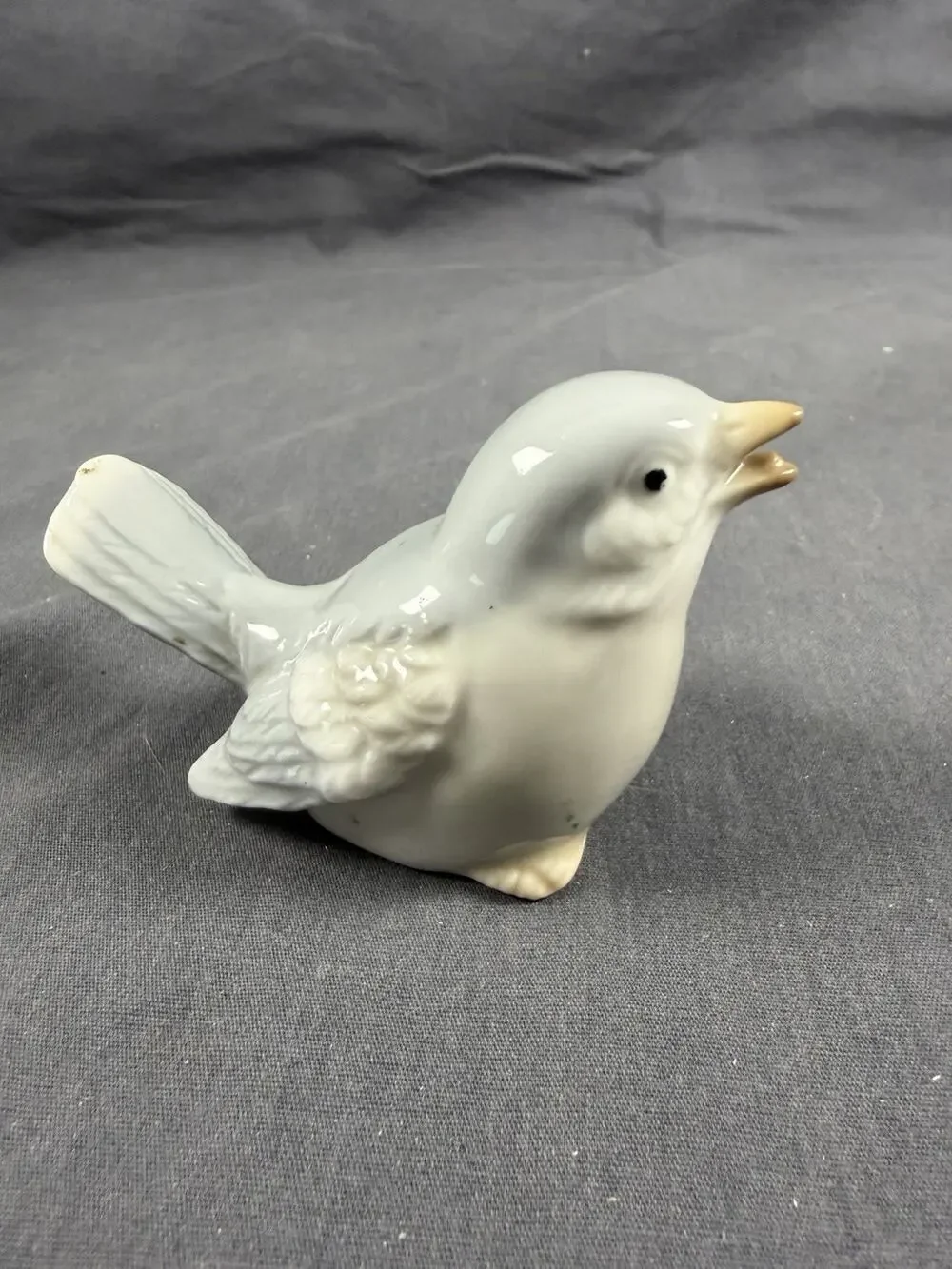Vintage Otagiri Japan Porcelain Sparrow Bird Figurine Blue Gray